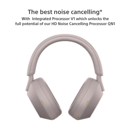 Sony New WH-1000XM5 Best Active Noise Cancelling Wireless Bluetooth Over Ear Headphones with Mic for Clear Calling,Battery Life 30 Hours-Smoky Pink 