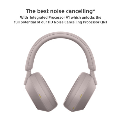 Sony New WH-1000XM5 Best Active Noise Cancelling Wireless Bluetooth Over Ear Headphones with Mic for Clear Calling,Battery Life 30 Hours-Smoky Pink 