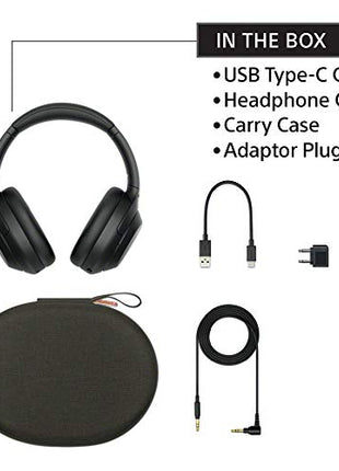 Sony WH-1000XM4 Industry Leading Wireless Noise Cancellation Bluetooth Over Ear Headphones with Mic for Phone Calls, 30 Hours Battery Life, Quick Charge, AUX, Touch Control and Voice Control - Black 