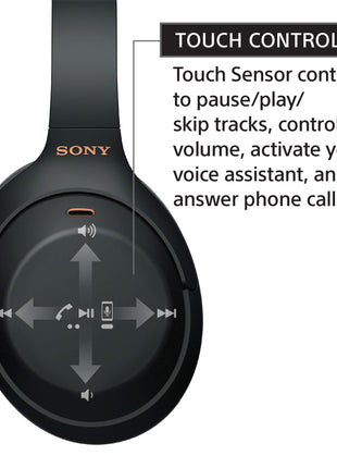 Sony WH-1000XM4 Industry Leading Wireless Noise Cancellation Bluetooth Over Ear Headphones with Mic for Phone Calls, 30 Hours Battery Life, Quick Charge, AUX, Touch Control and Voice Control - Black 