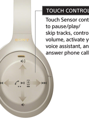 Sony WH-1000XM4 Noise Cancellation Wireless Bluetooth Over-Ear Headphones with Mic, Hi-Res Audio, Up to 38Hrs Battery- Silver 