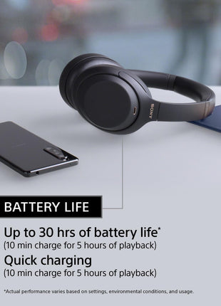 Sony WH-1000XM4 Noise Cancellation Wireless Bluetooth Over-Ear Headphones with Mic, Hi-Res Audio, Up to 38Hrs Battery- Silver 