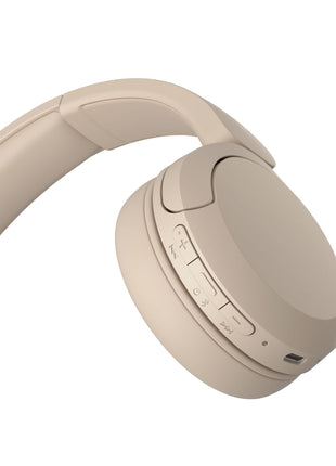 Sony WH-CH520 Wireless Bluetooth Headphones with Mic, Up to 50Hrs Battery-Beige 