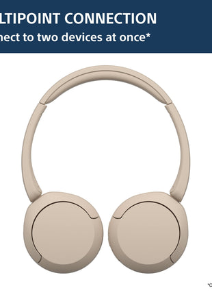 Sony WH-CH520 Wireless Bluetooth Headphones with Mic, Up to 50Hrs Battery-Beige 