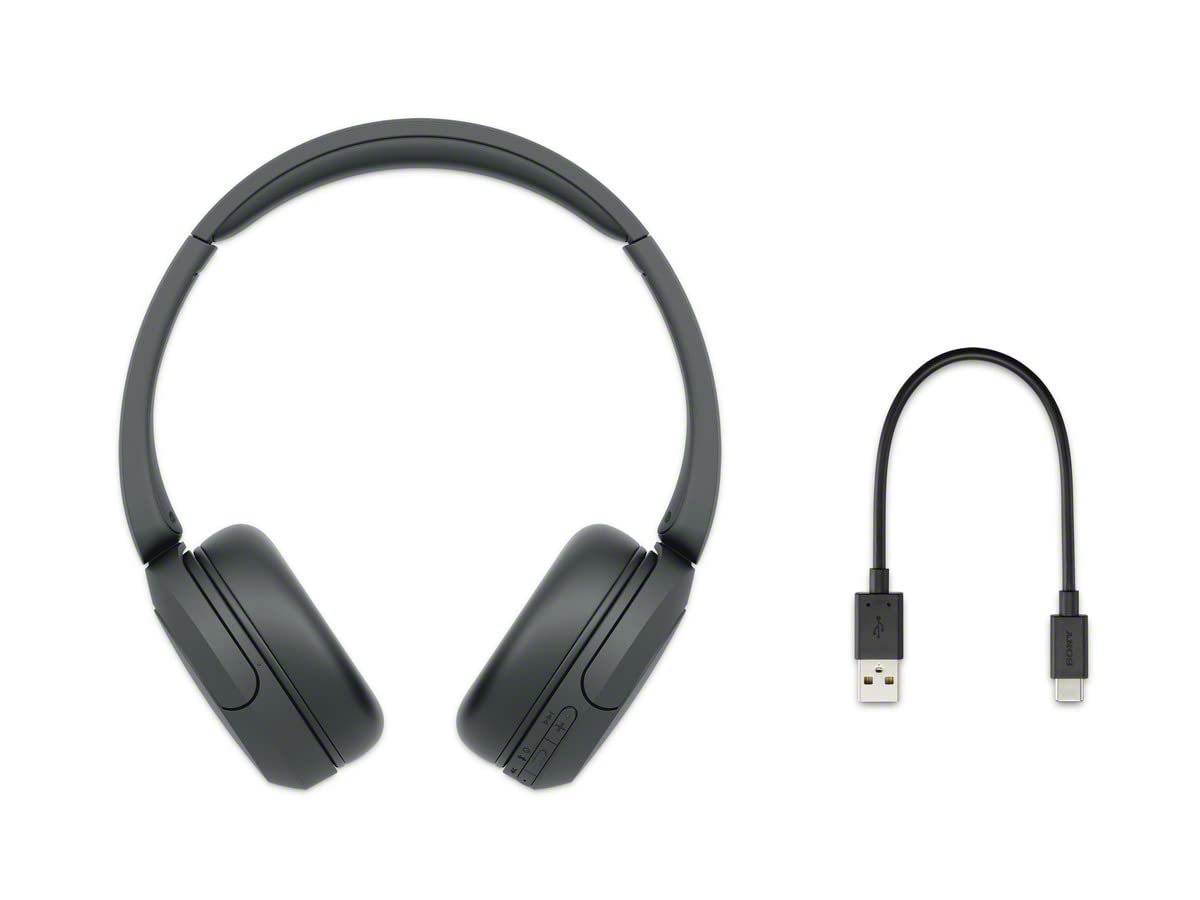 Sony WH-CH520 Wireless Bluetooth Headphones with Mic, Up to 50Hrs Battery-Black 