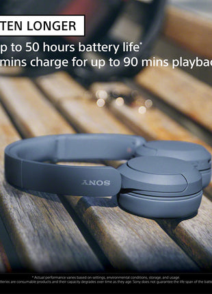 Sony WH-CH520 Wireless Bluetooth Headphones with Mic, Up to 50Hrs Battery-Black 