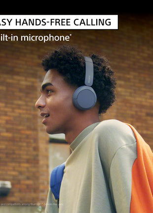 Sony WH-CH520 Wireless Bluetooth Headphones with Mic, Up to 50Hrs Battery-Blue 