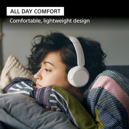 Sony WH-CH520 Wireless Bluetooth Headphones with Mic, Up to 50Hrs Battery-White 
