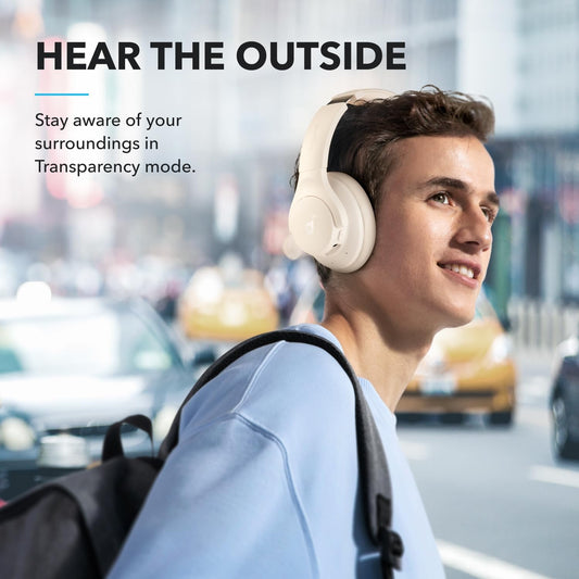 Soundcore by Anker Q20i Hybrid ANC Wireless Over Ear Headphones White 