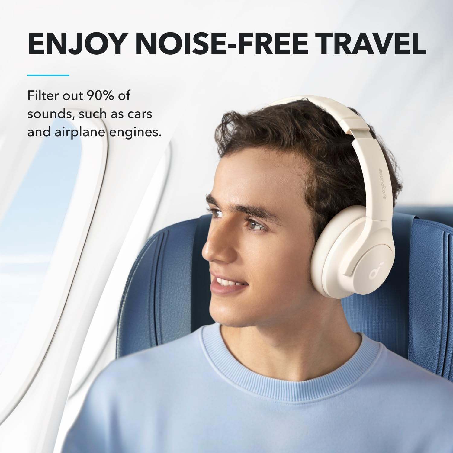 Soundcore by Anker Q20i Hybrid ANC Wireless Over Ear Headphones White 