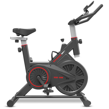 Sparnod Fitness SSB-09B Spin Bike for Home Workout with Belt Drive, 9KG Flywheel, Adjustable Seat & Handlebar, Friction Resistance, LCD Display, Tablet Holder, Max User Weight 110KG (Black) 
