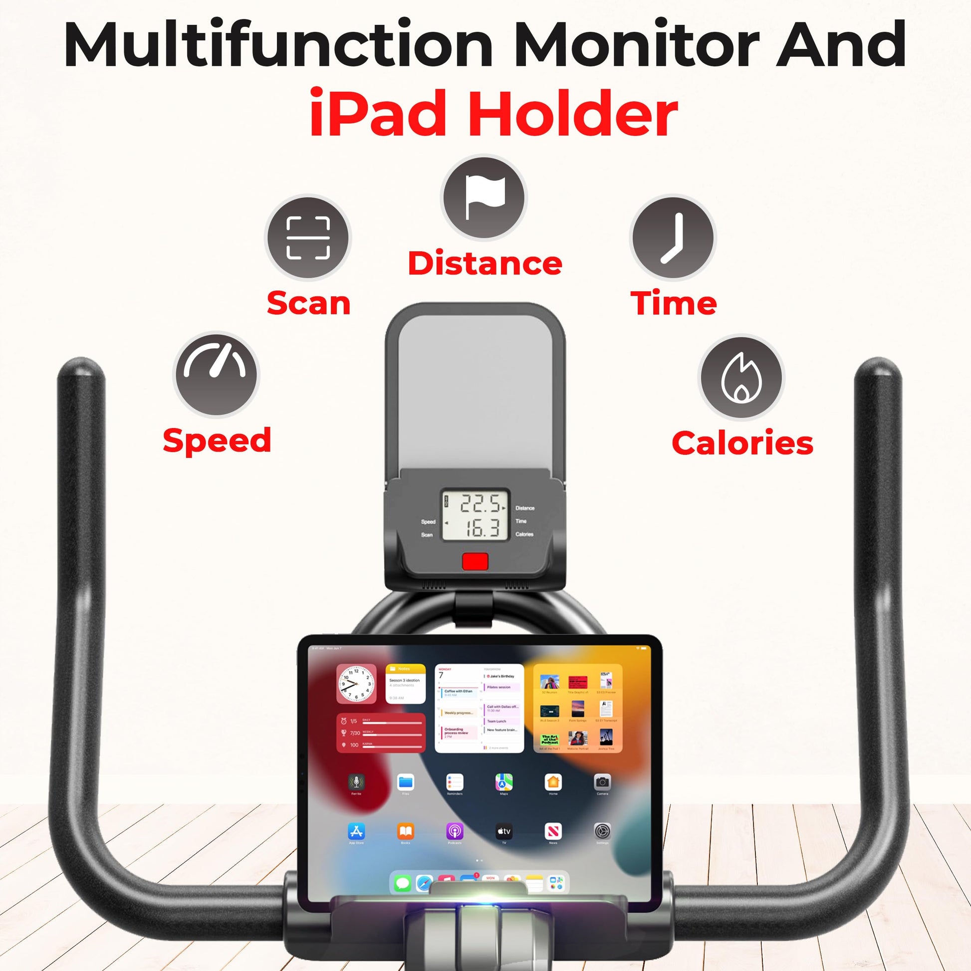 Sparnod Fitness SSB-09B Spin Bike for Home Workout with Belt Drive, 9KG Flywheel, Adjustable Seat & Handlebar, Friction Resistance, LCD Display, Tablet Holder, Max User Weight 110KG (Black) 