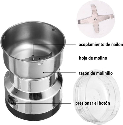 Stainless Steel Mini Electric Grinder – Compact Coffee, Spice, Masala, Nut & Grain Crusher, Portable Mixer Machine for Home Kitchen Use 