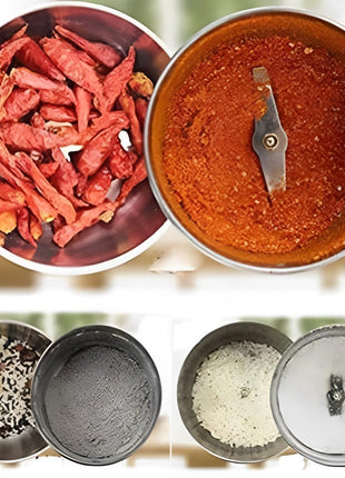 Stainless Steel Mini Electric Grinder – Compact Coffee, Spice, Masala, Nut & Grain Crusher, Portable Mixer Machine for Home Kitchen Use 