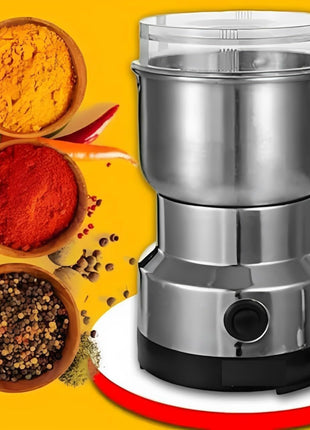 Stainless Steel Mini Electric Grinder – Compact Coffee, Spice, Masala, Nut & Grain Crusher, Portable Mixer Machine for Home Kitchen Use 