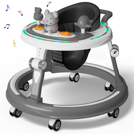 StarAndDaisy 360 Baby Walker 6-24 Months / 7 Level Height Adjustment Walker for Kids Boy and Girl with Intergrated RGB Lights, Switchable Food & Musical Toy Tray/Premium Baby Activity Walker 