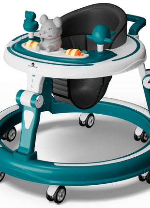 StarAndDaisy 360 Baby Walker 6-24 Months / 7 Level Height Adjustment Walker for Kids Boy and Girl with Switchable Food & Musical Toy Tray/Premium Baby Activity Walker - Blue 