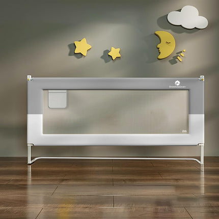 StarAndDaisy Baby Bed Guard Rail with U-Full Body Support Frame, Adjustable Height/Portable Single Side Bed Rail for Infant & Toddler's Safety (Grey & White-2 M) 