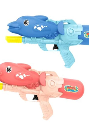 Storio Cute Dolphin Shaped Holi Pichkari Water Gun Toy for Kids with 25Ft Range |High Pressure Mechanism Ideal Outdoor Toy for Pool & Beach Fun 