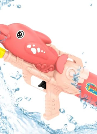 Storio Cute Dolphin Shaped Holi Pichkari Water Gun Toy for Kids with 25Ft Range |High Pressure Mechanism Ideal Outdoor Toy for Pool & Beach Fun 