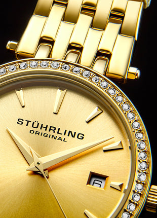 Stuhrling Original Vogue Analog Gold Dial Women's Watch - 579.03 