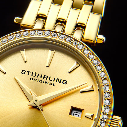 Stuhrling Original Vogue Analog Gold Dial Women's Watch - 579.03 