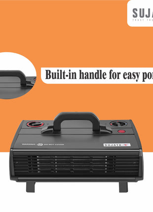 Sujata Heat Convector | 1 Year Warranty, 2000W | Room Heater for Bedroom, Heater for Room in Winter, Fire Resistance PVC Wiring, Adjustable Height & Thermostast for Temperature Control (SRH36- Black) 
