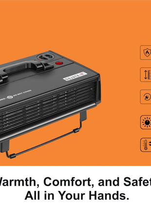 Sujata Heat Convector | 1 Year Warranty, 2000W | Room Heater for Bedroom, Heater for Room in Winter, Fire Resistance PVC Wiring, Adjustable Height & Thermostast for Temperature Control (SRH36- Black) 