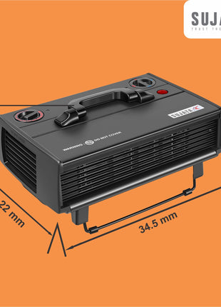 Sujata Heat Convector | 1 Year Warranty, 2000W | Room Heater for Bedroom, Heater for Room in Winter, Fire Resistance PVC Wiring, Adjustable Height & Thermostast for Temperature Control (SRH36- Black) 