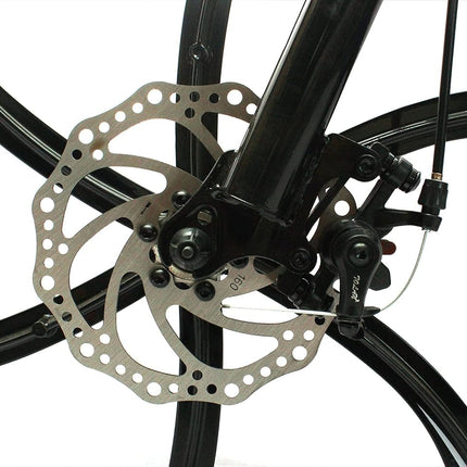 Sunspeed BMV X6 Foldable Cruiser Bicycle | 26-Inch Black Bike with 21-Speed Gears, Dual Disc Brakes, Hydraulic Suspension, and Strong Carbon Steel Frame | Great for City Rides and Off-Road Adventures 