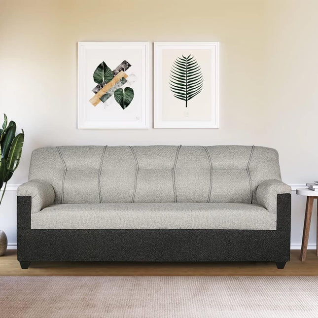 Sunuzu Adlon 3 Seater Velvet Fabric Sofa Set (Grey) 