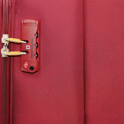 Swiss Military Mercury 65CM Medium Trolley Bag, Lightweight Soft Luggage with TSA Lock, Quick Access Pocket, 360° Silent Wheels, Expandable Storage, Polyester-Nylon Material (68L) Maroon 