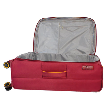 Swiss Military Mercury 65CM Medium Trolley Bag, Lightweight Soft Luggage with TSA Lock, Quick Access Pocket, 360° Silent Wheels, Expandable Storage, Polyester-Nylon Material (68L) Maroon 