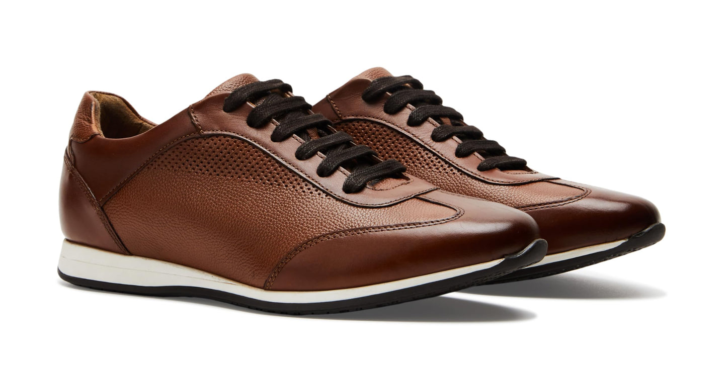 Symbol Premium Men's Smart Casual Tan Leather Sneakers_8 UK (SYP-M-CSH-SNK-01) 