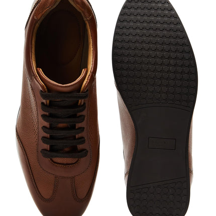 Symbol Premium Men's Smart Casual Tan Leather Sneakers_8 UK (SYP-M-CSH-SNK-01) 