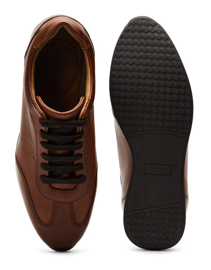 Symbol Premium Men's Smart Casual Tan Leather Sneakers_8 UK (SYP-M-CSH-SNK-01) 