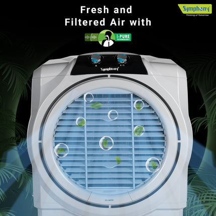 Symphony Sumo 115XL Desert Air Cooler for Home with Honeycomb Pads, Powerful +Air Fan and Cool Flow Dispenser (115L, White) 