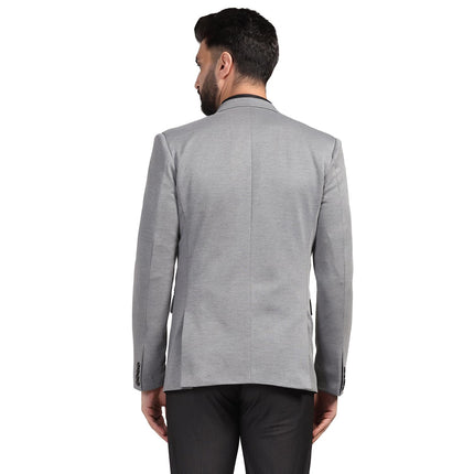 TAHVO Men Blazer Lycra Fabric Blend Slim Fit Single Breasted Blazer Color Grey Size 42 