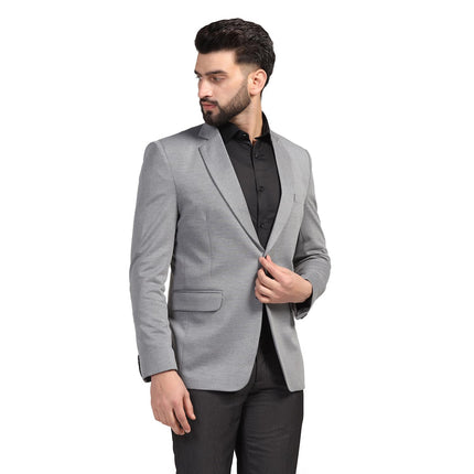 TAHVO Men Blazer Lycra Fabric Blend Slim Fit Single Breasted Blazer Color Grey Size 42 