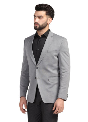 TAHVO Men Blazer Lycra Fabric Blend Slim Fit Single Breasted Blazer Color Grey Size 42 
