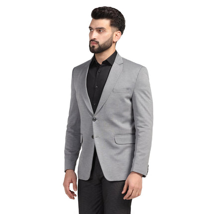 TAHVO Men Blazer Lycra Fabric Blend Slim Fit Single Breasted Blazer Color Grey Size 42 