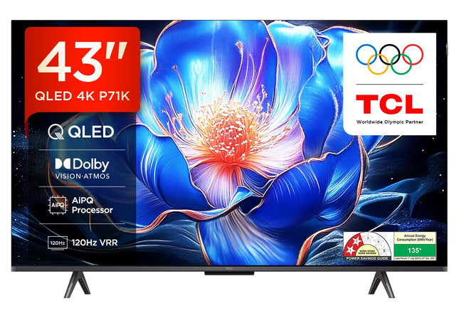 TCL 108 cm (43 inches) 4K Ultra HD Smart QLED Google TV 43P71K 