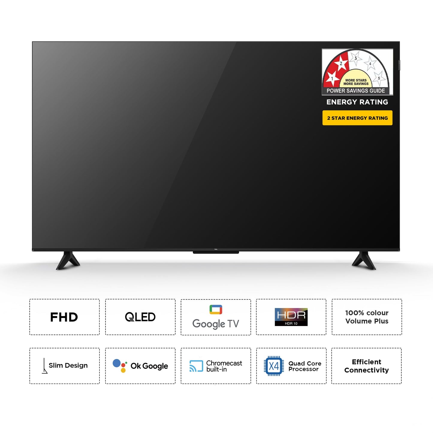TCL 126 cm (50 inches) Metallic Bezel-Less, FHD Smart QLED Google TV 50S5K 