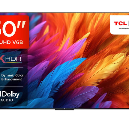 TCL 126 cm (50 inches) Metallic Bezel-Less Series 4K Ultra HD Smart LED Google TV 50V6B (Black) 