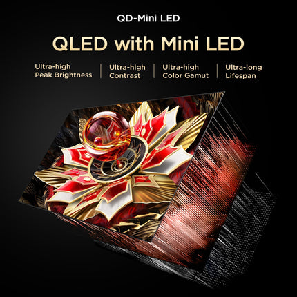 TCL 139 cm (55 inches) 4K UHD Smart QD-Mini LED Google TV 55C72K 