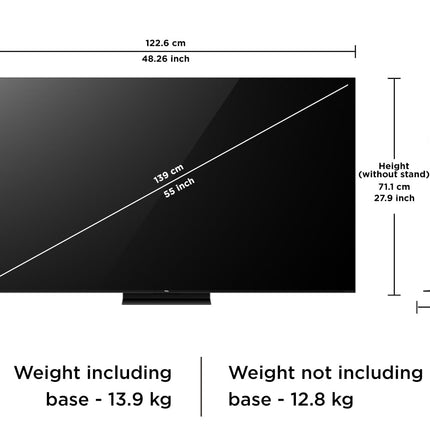 TCL 139 cm (55 inches) 4K UHD Smart QD-Mini LED Google TV 55C72K 