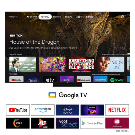 TCL 139 cm (55 inches) 4K UHD Smart QD-Mini LED Google TV 55C72K 