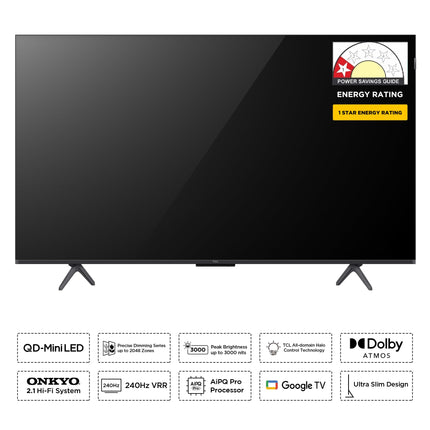 TCL 139 cm (55 inches) 4K UHD Smart QD-Mini LED Google TV 55C72K 
