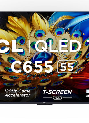 TCL 139 cm (55 inches) 4K Ultra HD Smart QLED Google TV 55C655 (Black) 