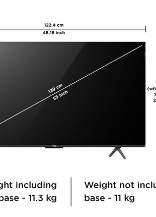 TCL 139 cm (55 inches) 4K Ultra HD Smart QLED Google TV 55C655 (Black) 